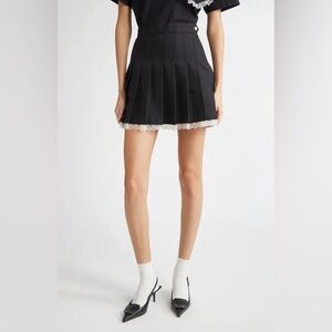 Tanner Fletcher Ace Lace Trim Tennis Skirt, Black, XL (fits L)